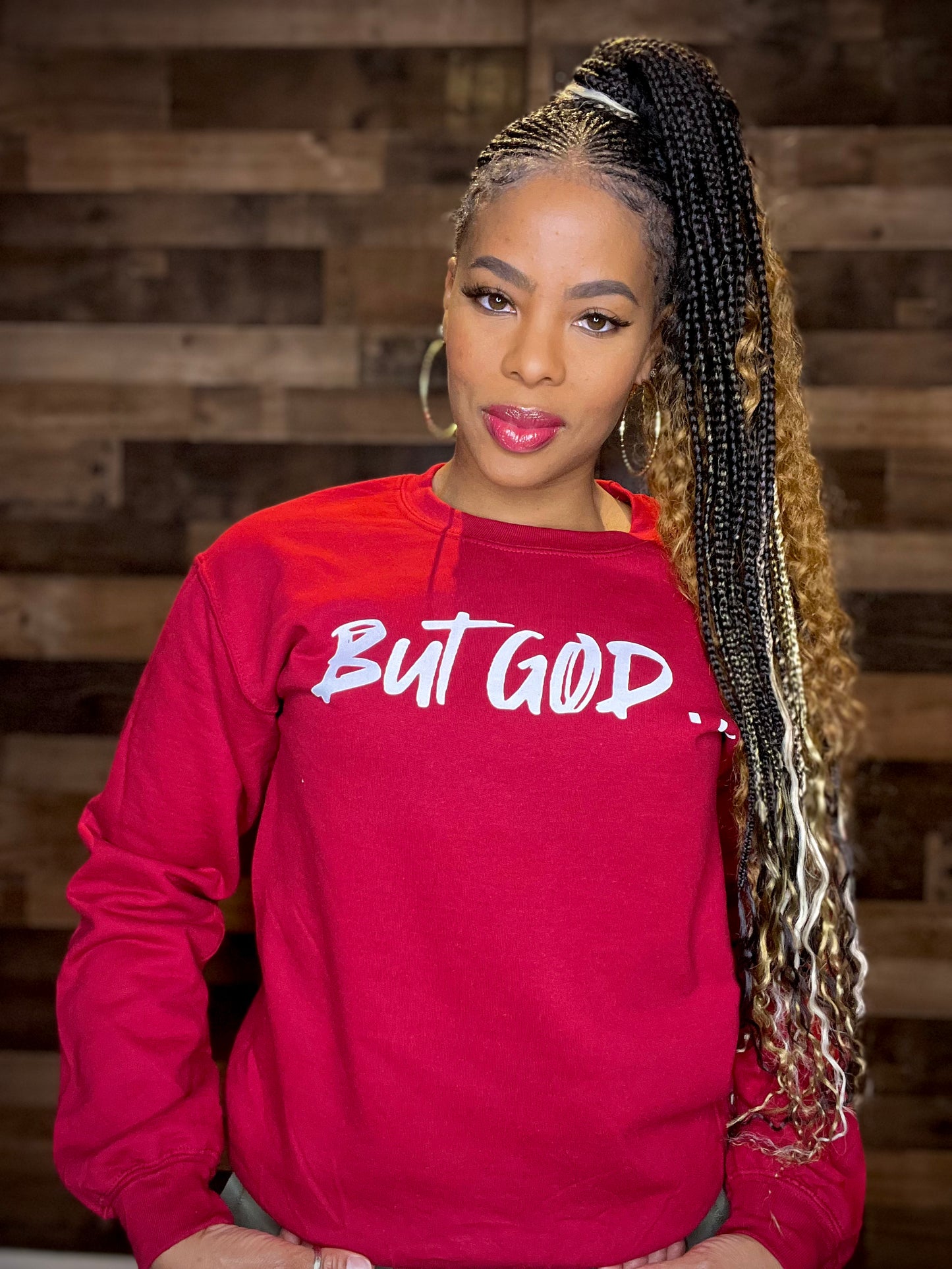 But God Crewneck - Cardinal Red